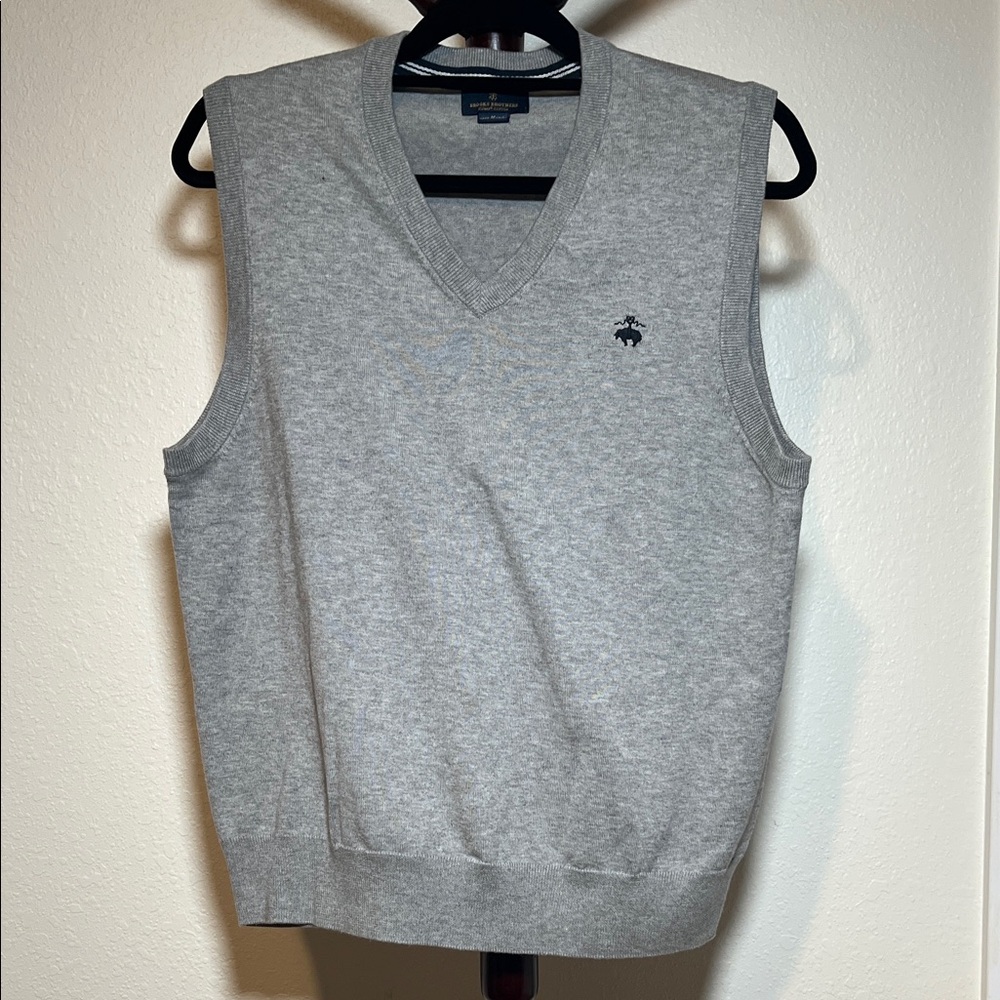 Brooks Brothers V-Neck Gray Sweater Vest